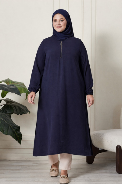 Ferace Γυναικείο υφασμάτινο τουνίκ Ayrobin Plus Size