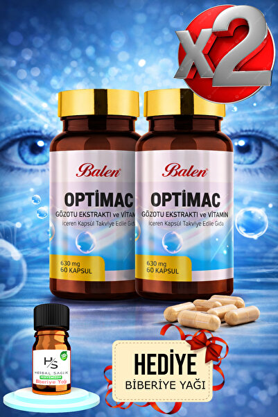 Balen 2 Adet Optimac Gözotu Ekstraktı ve Vitamin İçeren Kapsül Takviye Edici ...