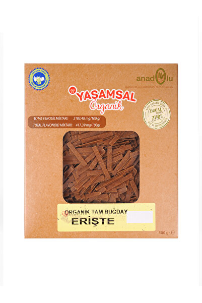 Yaşamsal Organik ORGANİK TAM BUĞDAY MAKARNA - ERİŞTE - 500 g