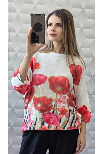 styleFlex Bluză cu Imprimeu din Tricot Fin, Vascoza elastica