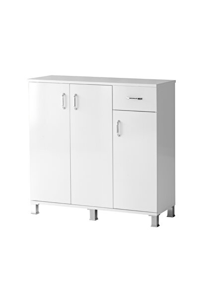 Erz Design Buket Çekmeceli 3 Kapaklı Ayakkabılık Çok Amaçlı Dolap Demonte 100...