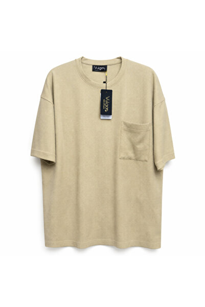 ARMY STORE Tricou oversize crem pentru bărbați – Streetwear casual - M