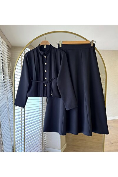 MODA VEDAT Γυναικεία Μπλούζα με Πιέτες και Φούστα -0550