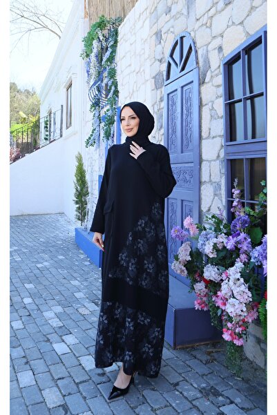 MODAMÜNASİP Υπέροχο λινό φόρεμα με ένα τσεπάκι και λεπτομέρεια λουλουδιών, 10...