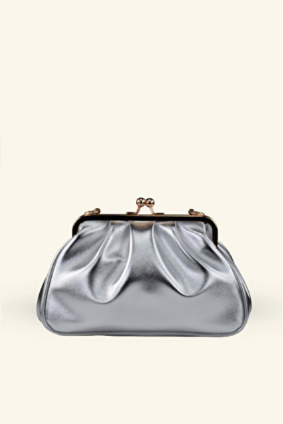 birizmoda Τσάντα Clutch Rosel - Ασημί