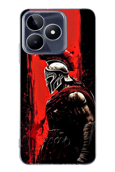 FLAMENKO Realme Note 50 4g Compatible Warrior Sparta Patterned Transparent Ph...