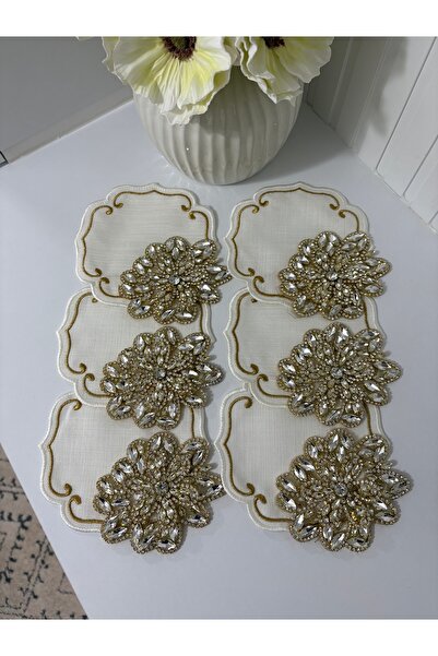 ZARİF İŞLEME 6’lı Kahve yanı sunum peçetesi