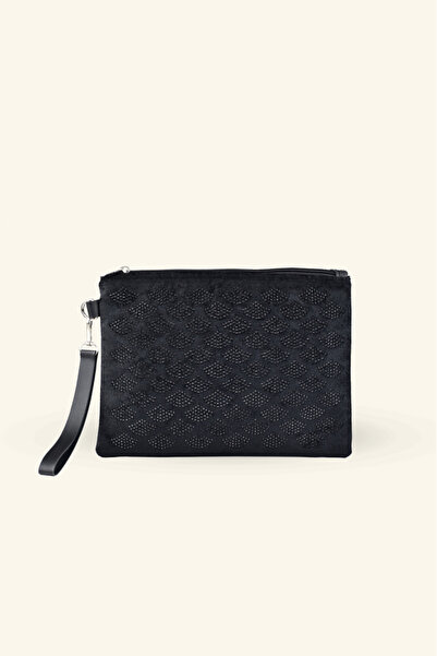 birizmoda Γυναικεία τσάντα Clutch & Portfolio από μαύρη πέτρα και σουέντ