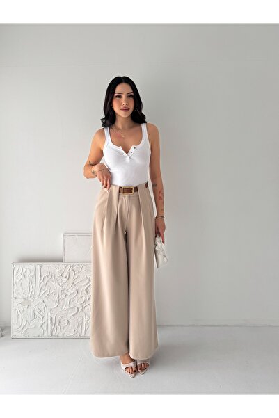 bobitex Belted Palazzo Trousers with Bridge Detail