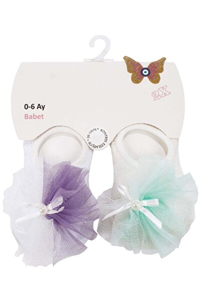 bebegen جوارب باليرينا من التول الأبيض والأرجواني والأخضر للفتيات الصغيرات، ع...