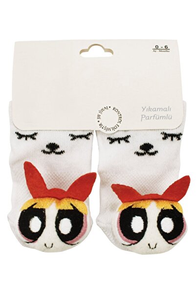 bebegen جوارب بيضاء للبنات الصغيرات مع ألعاب للأطفال من عمر 0-6 أشهر