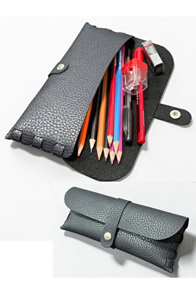 NZ3020 Rolax Lacivert Deri Kalem Kutusu Kalemlik şık tasarım minimal kalemlik