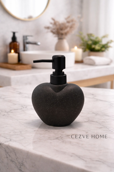 CEZVE HOME Heart Shaped Ceramic Liquid Soap Dispenser 280ml