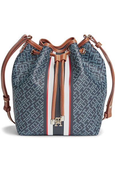 Tommy Hilfiger Th Monoplay Bucket Stripe Le Women's Blue Bag - Aw0Aw18392