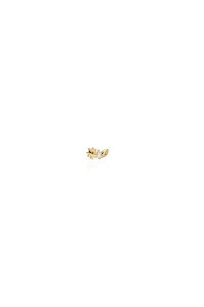 O'an Jewelry 14 Ayar Altın Yaprak Taşlı Tragus Piercing