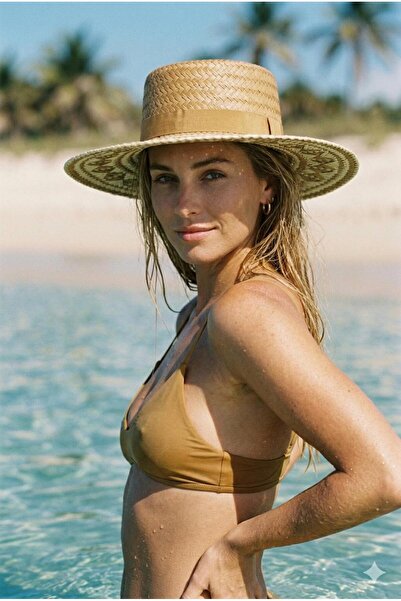 keisy Γυναικείο ψάθινο καπέλο καουμπόι Panama