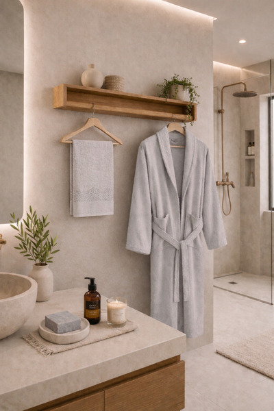 Nilyso Home Premium 100% Cotton Bathrobe Set, Dowry Bath Set with Soft Textur...
