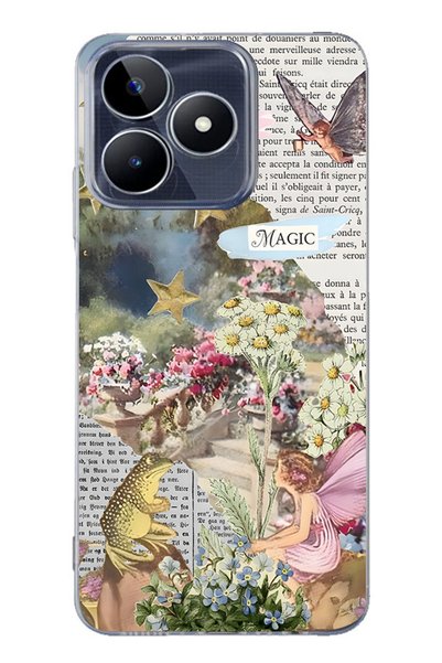 FLAMENKO Realme Note 50 4g Compatible Spring Magic Pattern Transparent Phone ...