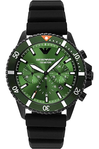 Emporio Armani Chronograph Black Silicone Men's Watch AR11463