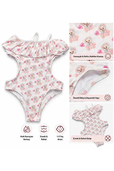 canmana kids&baby Βρεφικό μαγιό για κορίτσια με βολάν, χαριτωμένο σχέδιο, ελα...