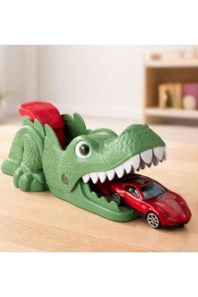 feys shop Dinozor Track Araba Fırlatma Seti - Ağzı Açılan Dinozorlu Yarış Pisti