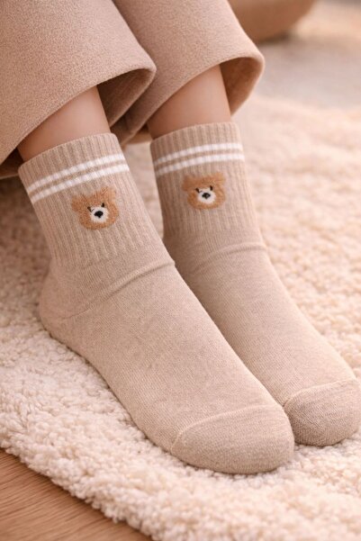 ask Women's Flower-Patterned Striped Socks 3-Pack
