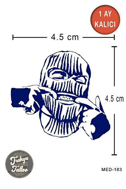 Trakya Tattoo 1 Ay Kalıcı Dövme Minimal Kar Maskeli Adam Geçici Dövme