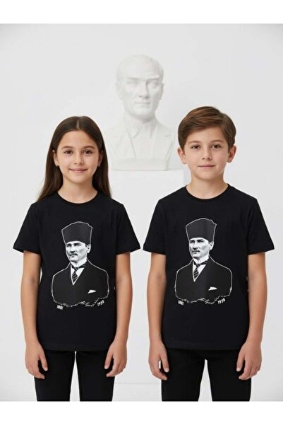 Zekids Παιδικό μπλουζάκι με στάμπα Ατατούρκ, βαμβακερό, με μισό μανίκι