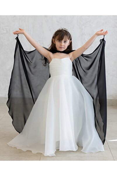 paris in paris Παιδική μαύρη κάπα με σχέδιο bindall και καφτάνι (δεν περιλαμβ...