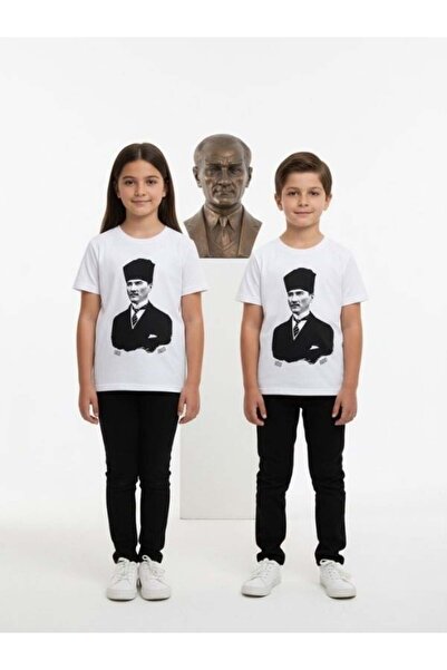 Zekids Παιδικό μπλουζάκι με στάμπα Ατατούρκ, βαμβακερό, με μισό μανίκι