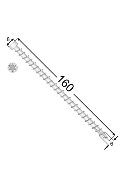 Domax Surub Lemn Cap Cilindric 6x160 mm Torx T30 ETA 19/0474 pentru lemn structural - 100buc/cutie
