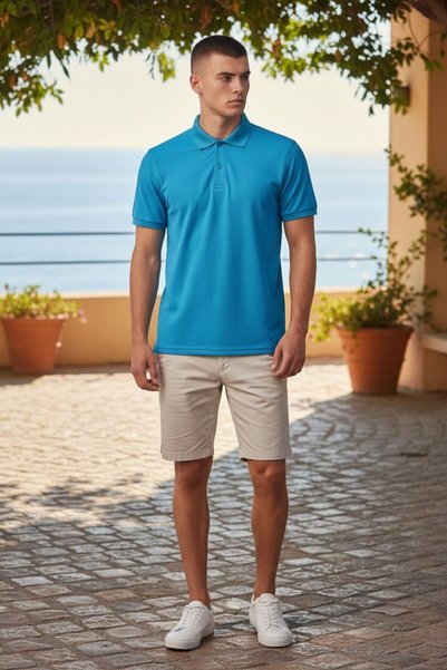GÖMLEK GALERİSİ Regular Size Plain Polo Collar Easy-Iron Short Sleeve T-Shirt