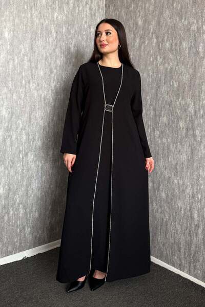 ModaPlaza Γυναικείο βραδινό φόρεμα από κρεπ πέτρινο 7576