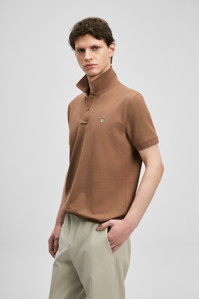 Lufian Laon Smart Ανδρικό Μπλουζάκι Πόλο Κανέλα