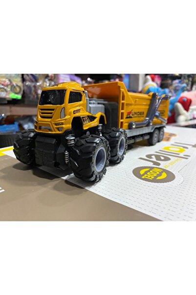 handanca Dev Taşıyıcı Kamyon Metal Aksamlı Sarı Renk Liss Çarşı İnşaat Araçları