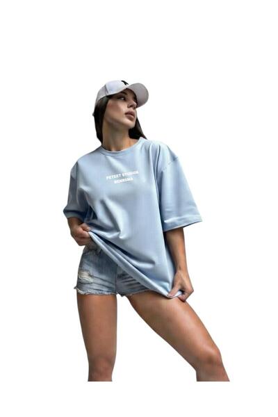 BENROMA تي شيرت مطبوع من PETEET STUDIOS تي شيرت كبير الحجم للجنسين 3PV5