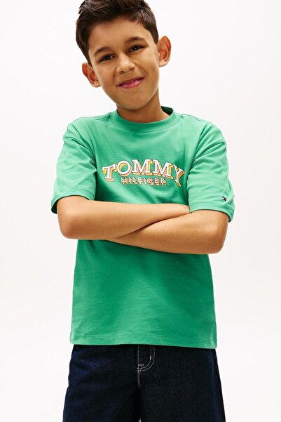 Tommy Hilfiger Yeşil Erkek Çocuk Baskılı T-Shirt KB0KB10267L5Y