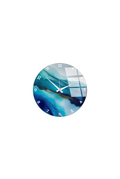 OEM Re-Bloom decorative wall clock, glass, dark blue, 40 cm