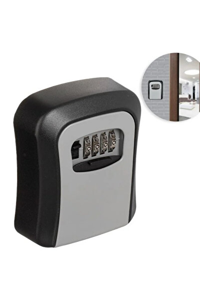 OEM Κλειδοθήκη Ασφαλείας με Κλειδί και Κωδικό Μαύρο Γκρι 9 x 4 x 11.5 εκ.