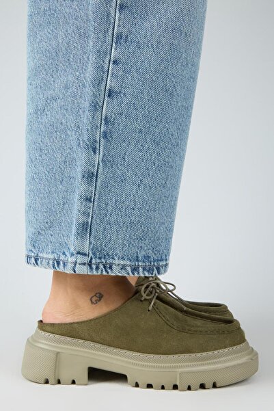 Manijero Γυναικείες δερμάτινες παντόφλες Carmela από γνήσιο δέρμα Sabo Khaki ...