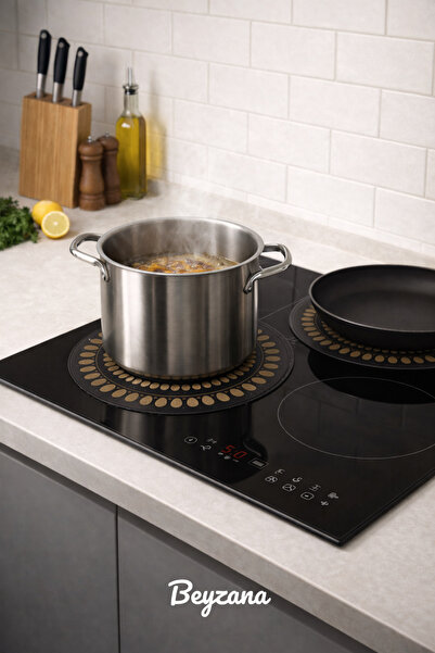 1 Adet Termokromik Silikon İndüksiyon Ocak Koruyucu | Isıya Dayanıklı Kaymaz Mat