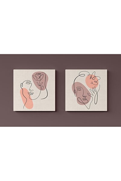 OEM Set de pictură decorativă Re-Bloom, 2 piese, pânză/lemn, multicolor, 50 x...