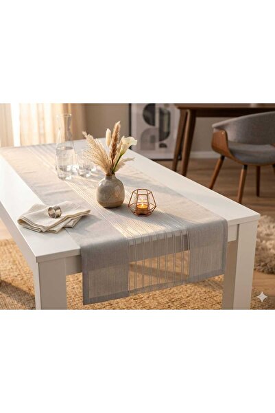 Üçbey Τραπεζομάντηλο Runner Ασημί Χρώμα American Service 120x40 Διακοσμητικό ...