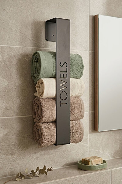 wise tree Siyah Metal Banyo Havluluk Dekoratif Havlu Düzenleyici Güçlü Yapışkanlı Paslanmaz Pratik Askı