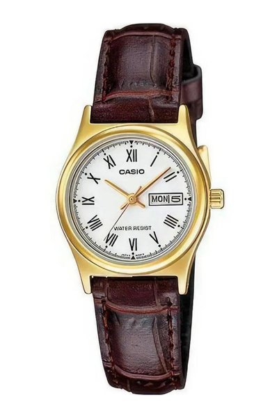 Casio LTP-V006GL ساعة يد نسائية بتصميم مينيمال مع تقويم