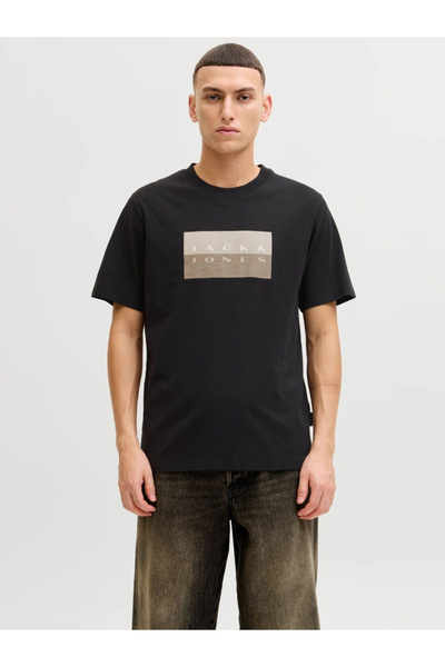 Jack & Jones تي شيرت رجالي من Jcofusıon Dots Print Tee Ss Crew Sn 12289863