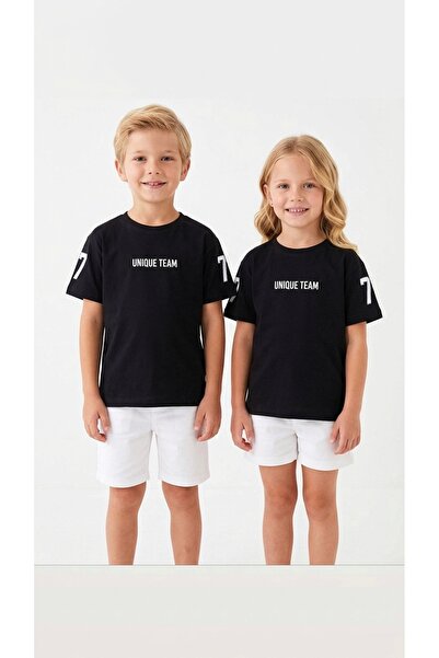 Enie Unisex 100% βαμβακερό μπλουζάκι με στάμπα, μαύρο, κοντομάνικο, με λαιμόκ...