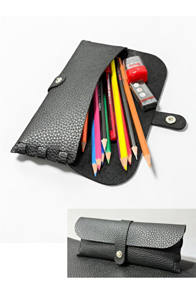 NZ3020 Rolax Siyah Deri Kalem Kutusu Kalemlik şık tasarım minimal kalemlik