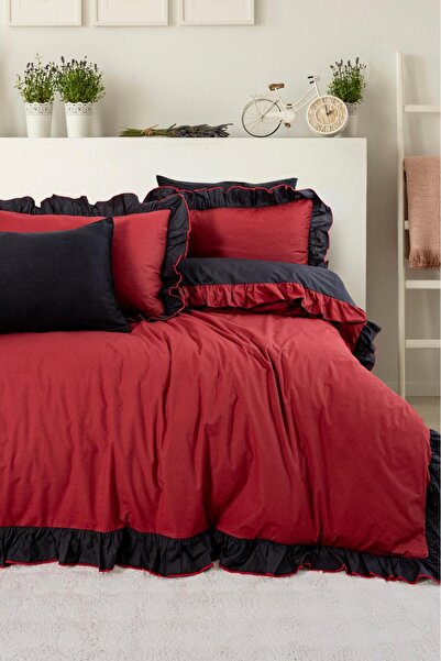 moon secret tekstil Σετ παπλωματοθήκης με βολάν 200x220 χωρίς σεντόνι