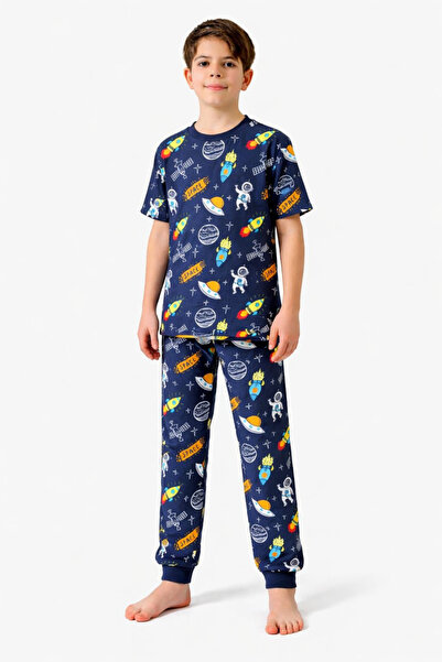 Krazber Set de pijamale pentru băieți, cu model spațial, cu mâneci scurte, al...